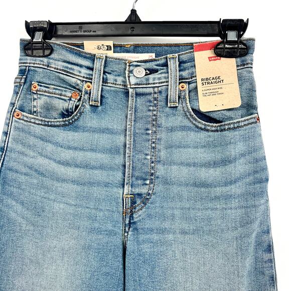 Levi's Womens Ribcage Straight Jeans 25x32 0 Blue Ringing Bells 79078-0017 NWT - Picture 5 of 16
